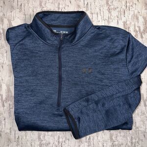 Under Armour Mens Coldgear Blue 1/2 Zip Fleece Loose Fit Pullover Size 3XL Tall